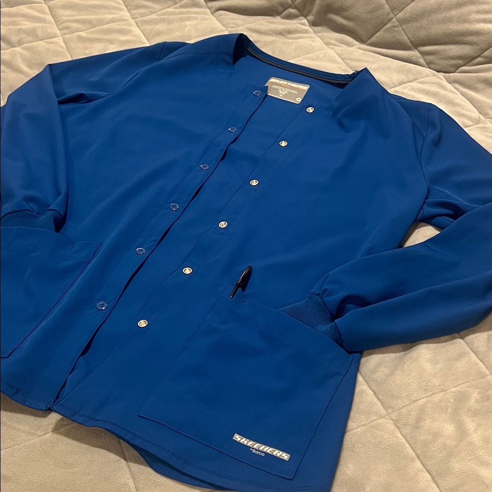 Blue Scrub jacket. Button-Up. Set available!
